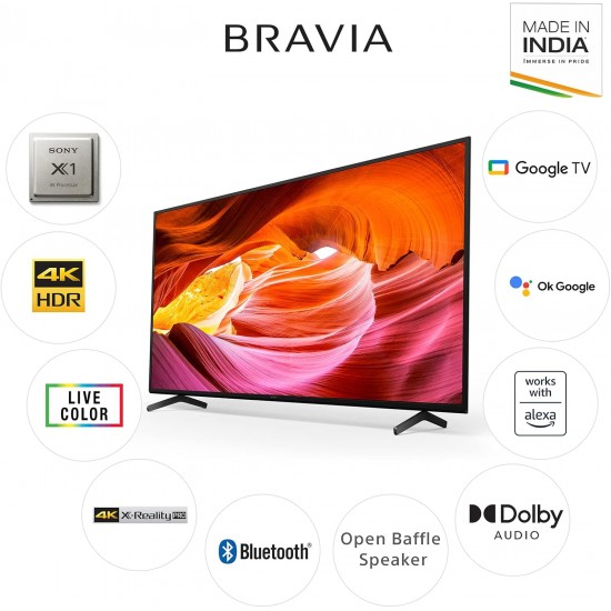 Sony Bravia 4K Ultra HD Smart LED Google TV 55X75K 65X75K (2022 Model) with Alexa Compatibility